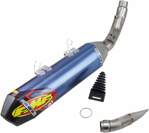 FMF Racing - FMF Racing Factory 4.1 RCT Slip-On - Blue Anodized Titanium - Carbon Fiber Endcap - 045629
