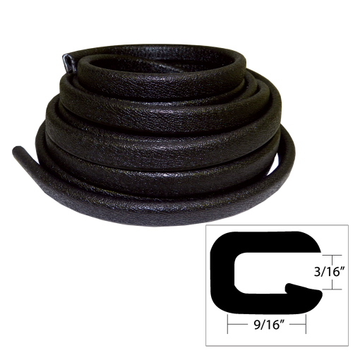 TACO Marine - TACO Flexible Vinyl Trim - 5/32" Opening x 9/16"W x 25'L - Black