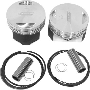 Revolution Performance - Revolution Performance Big Bore Piston Kit (85in. Flat Top) - Bore 3-9/16in. - Stroke 4-41/4in. - Comprension 9.0:1 - RP301-207W