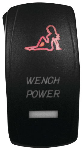 Dragonfire Racing - Dragonfire Racing Laser Etch Dual LED Switch - Wench Power - Red - 04-0079