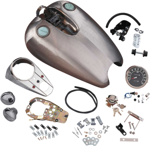 Drag Specialties - Drag Specialties QuickBob Extended Dash-Style Rubber-Mount Gas Tank Kit - 11603-BX46