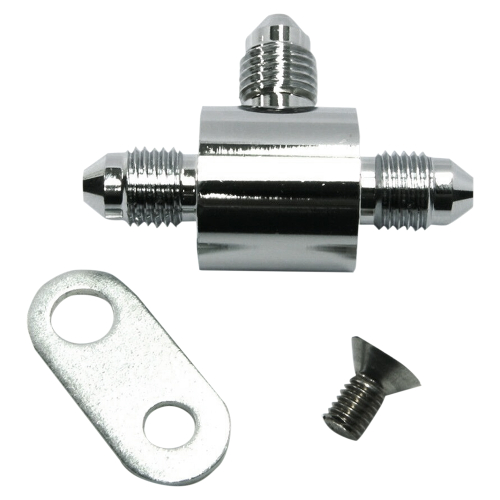 Magnum - Magnum AN-3 T-Block w/ Bracket Brake Line Fitting - Chrome - 1703-982