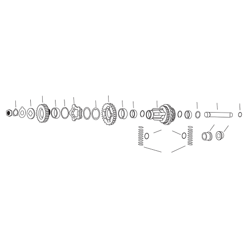 Andrews - Andrews 1st and 2nd Gear Countershaft Clutch Gear for 4-Speed Big Twin (7) - 205120