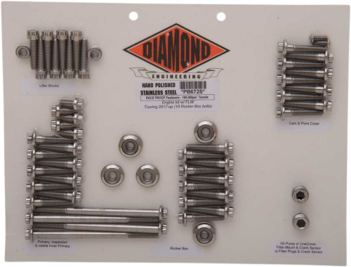 Diamond Engineering - Diamond Engineering 12-Point Polished Stainless Engine Kit - PB672S