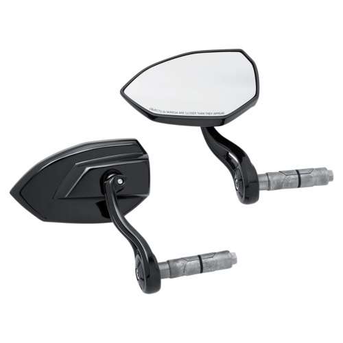 Kuryakyn - Kuryakyn Phantom Bar End Mirrors - Gloss Black - Pair - 1959