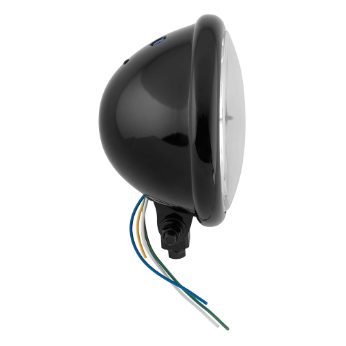 Bikers Choice - Bikers Choice 5-3/4in. Bottom Mount Headlight - Clear Lens - 60/55W - Black - 5 1/2B-S-MR/B