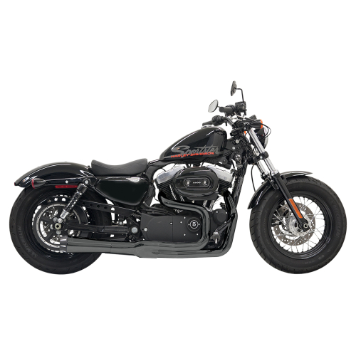 Bassani Manufacturing - Bassani Manufacturing Road Rage II Mega Power Exhaust System - Short Black Megaphone with Black Fluted End Cap - 1X22RB