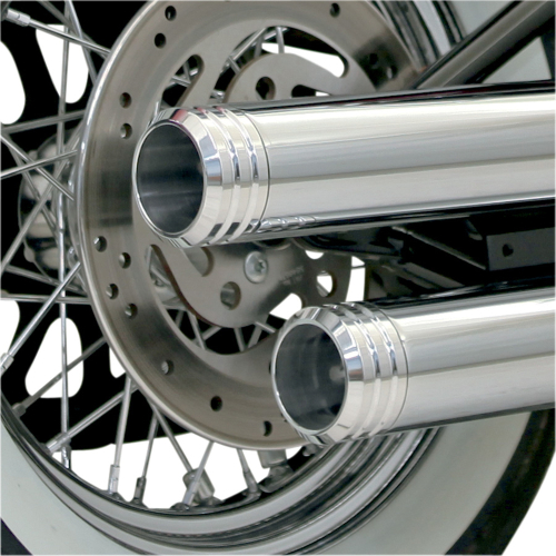 Bassani Manufacturing - Bassani Manufacturing Grooved Billet End Cap for 3in. Firepower Slip-Ons - Polished - BE30N