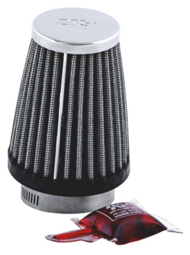 K&N Engineering - K&N Engineering Universal Round Tapered Air Filter - Chrome End Cap - RC-1290