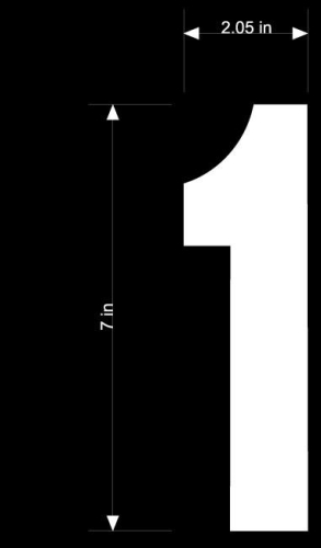 Dirt Digits - Dirt Digits Extreme Digits Competition Stick-On 7in. White Number - 1 - XT73W-1