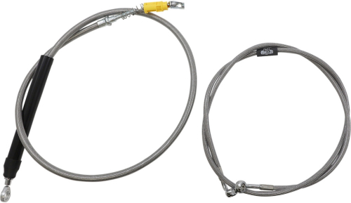 LA Choppers - LA Choppers Complete Handlebar Cable/Brake & Clutch Line/Wire Kit - Stainless Braided - LA-8156KT2-16