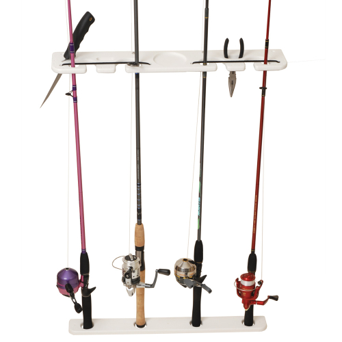 TACO Marine - TACO Deluxe 4-Rod Pontoon Boat Tackle Rack - White