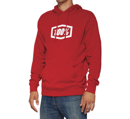 100% - 100% Icon Hoody - 20029-00010 - Deep Red - Small