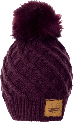 DSG - DSG Solid Pom Womens Beanie - 45347 - Maroon - OSFM
