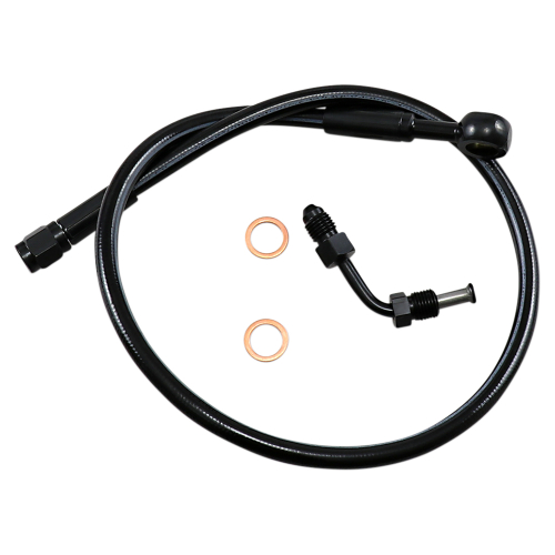 Magnum - Magnum Black Coated XR Stainless Upper Front Brakeline Kit with Black Fittings - 22in. Total Length - SBB1506-22