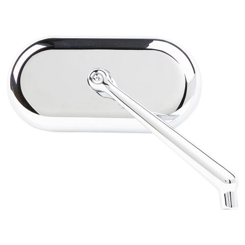 Arlen Ness - Arlen Ness Forged Oval Short Stem Billet Mirror - Right - Chrome - 13-173