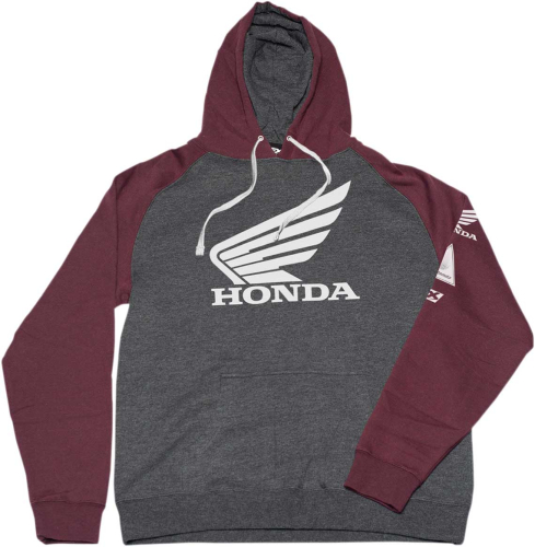 Factory Effex - Factory Effex Honda Wing Pullover Hoody - 22-88312 - Charcoal/Burgandy - Medium