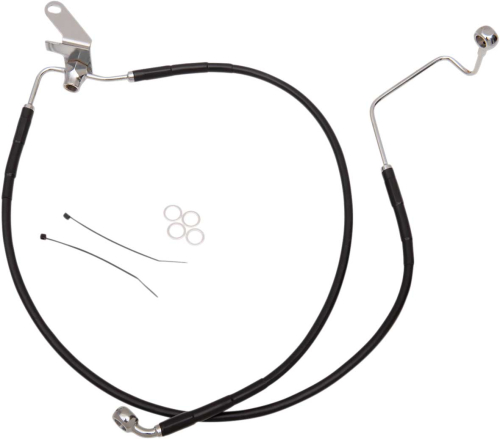 Drag Specialties - Drag Specialties Extended Stainless Steel Rear Brake Line Kit - Black Vinyl Coated - 48 3/8in. - 640223-2BLK