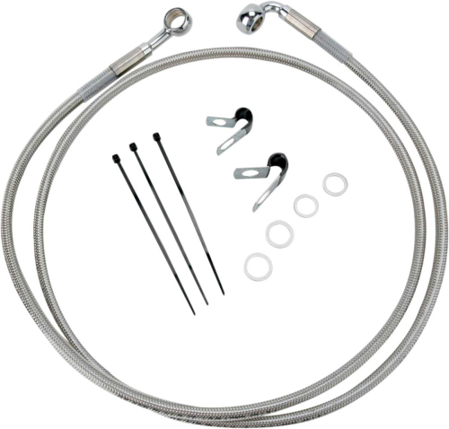 Drag Specialties - Drag Specialties Extended Stainless Steel Front Brake Line Kit - Clear Coated - 52in. - 640113-10