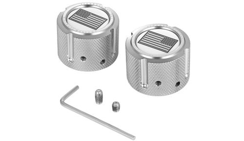 Figurati Designs - Figurati Designs Front Axle Nut Cover - Stainless Steel with Contrast Cut American Flag - FD26R-FAC-SS