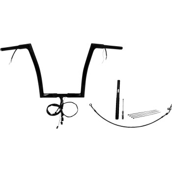Fat Baggers, Inc. - Fat Baggers, Inc. 1-1/4in. Plug and Play EZ Install Flat Top Handlebar Kit - Black - 712914-B