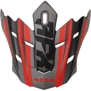 AFX - AFX Peak for FX-17 Helmets - Force Frost Gray/Red - 0132-1172