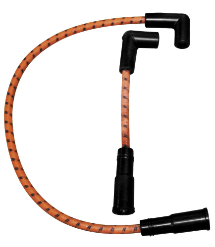 Sumax - Sumax Braided Cloth Plug Wire - Orange/Black - C30838B
