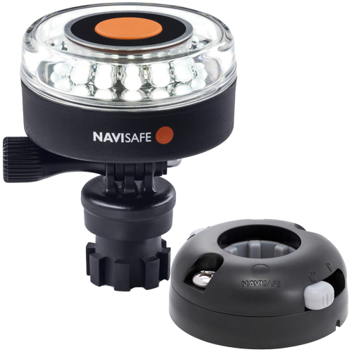 Navisafe - Navisafe Navilight 360&deg; 2NM White w/Navimount Base &amp; Horizontal Mount - Black