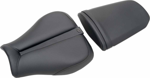 Saddlemen - Saddlemen Gel-Channel Track - CF One-Piece Solo Seat with Rear Cover - 0810-S019