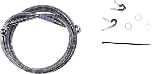 Drag Specialties - Drag Specialties Extended Stainless Steel Front Brake Line Kit - Clear Coated - 51 3/4in. - 660310-10