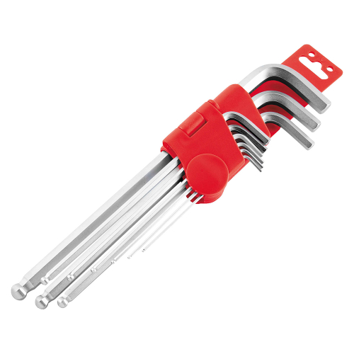 BikeMaster - BikeMaster 9-Piece L-Ball End Hex Wrench Set and Holder - Metric - 151579