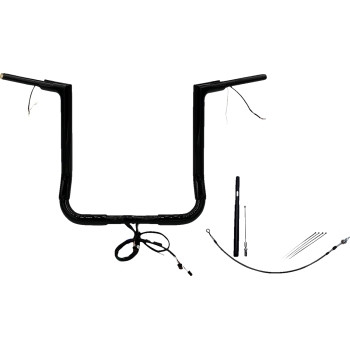 Fat Baggers, Inc. - Fat Baggers, Inc. 1-1/2in. Plug and Play EZ Install Flat Top Handlebar Kit - Black - 612016-B