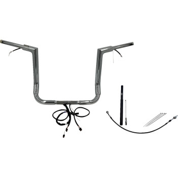 Fat Baggers, Inc. - Fat Baggers, Inc. 1-1/2in. Plug and Play EZ Install Flat Top Handlebar Kit - Chrome - 612014