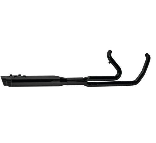 Two Brothers Racing - Two Brothers Racing 2-1 Full Length Exhaust System w/Ghost Pipe - Black w/Black Slash End Caps - 005-46402-BS