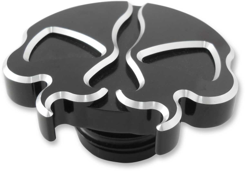 Drag Specialties - Drag Specialties Split Skull Gas Cap - Non-Vented - Black - 0703-0788
