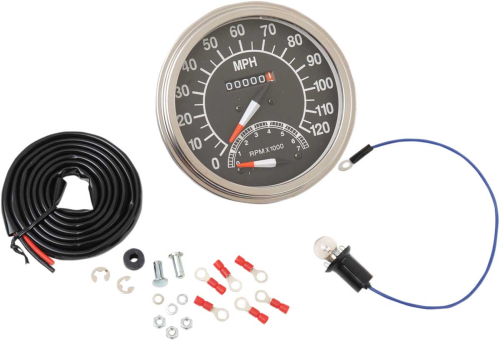 Drag Specialties - Drag Specialties 5in. Dash Mount 1:1 Speedometer with Tachometer - 68-84 Face - 71478M-BX33