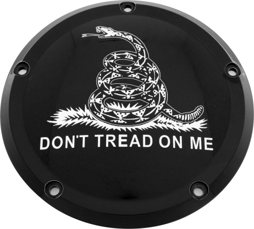 Custom Engraving LTD - Custom Engraving LTD Culture Derby Cover for Don't Tread - Black - M8 Softail - PATR08-67BG