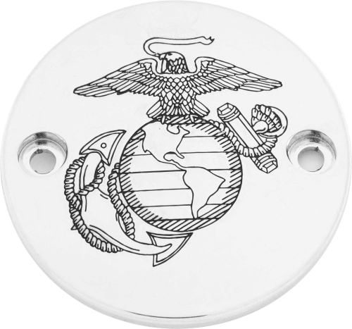 Custom Engraving LTD - Custom Engraving LTD Patriotic Points Cover for Marine Ega - Chrome - M8 - MAR01-63