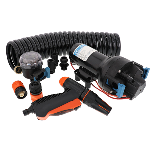 Jabsco - Jabsco HotShot HD6 Heavy Duty Washdown Pump w/25&#39; HoseCoil - 12V - 6 GPM - 70 PSI