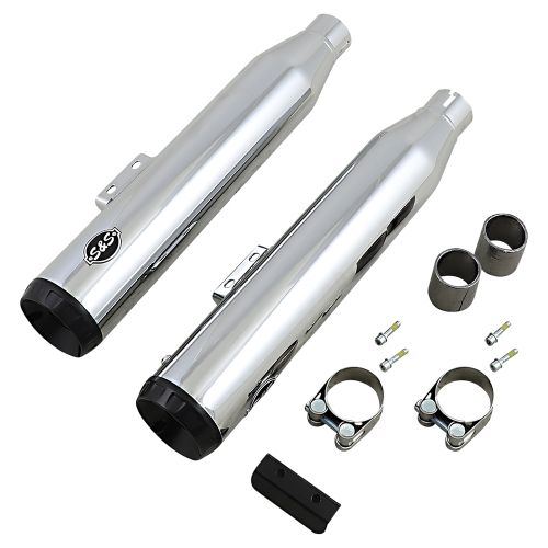 S&S Cycle - S&S Cycle Grand National Slip-On Mufflers - Chrome - 550-0755B