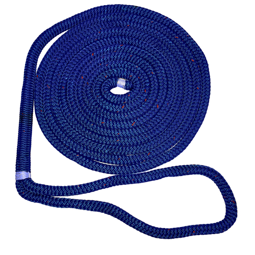 New England Ropes - New England Ropes 1/2" X 15&#39; Nylon Double Braid Dock Line - Blue w/Tracer