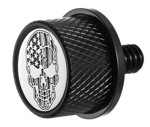 Figurati Designs - Figurati Designs Seat Mounting Knob - Black with Contrast Cut American Flag Skull - FD27-SEAT KN-BK