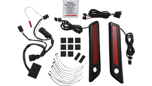 Custom Dynamics - Custom Dynamics Saddlebag Hinge Covers with Dual-Colored LED Light - Red/Black - CD-SBL-DC-RB