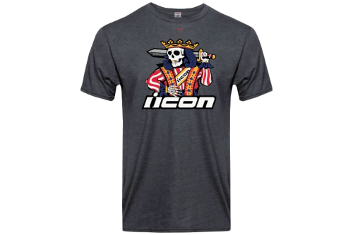 Icon - Icon Suicide King T-Shirt - 3030-21946 - Charcoal Heather - Large