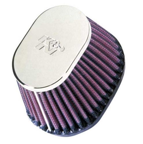 K&N Engineering - K&N Engineering Universal Oval Air Filter - Chrome End Cap - RC-0981