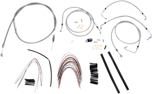Burly Brand - Burly Brand Extended Cable/Brake Line Kit for 14in. Gorilla Handlebars - Stainless Steel - B30-1094