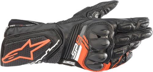 Alpinestars - Alpinestars SP-8 V3 Leather Gloves - 3558321-1030-3X - Black/Fluo Red - 3XL