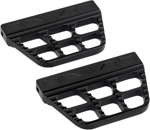 Joker Machine - Joker Machine Serrated Passenger Floorboards - Anodized Black - 08-645-1B