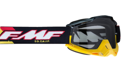 FMF Racing - FMF Racing PowerBomb Speedway Goggles - F-50036-00013 - Speedway/Black/Yellow/Red/White / Clear Lens - OSFM