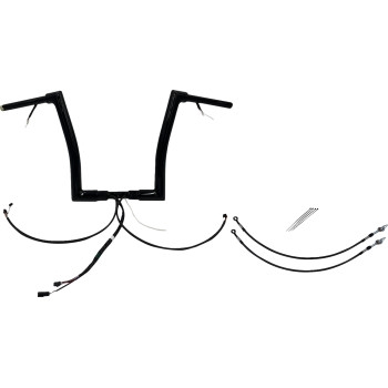 Fat Baggers, Inc. - Fat Baggers, Inc. 1-1/2in. Plug and Play EZ Install Flat Top Handlebar Kit - Black - 601314-B